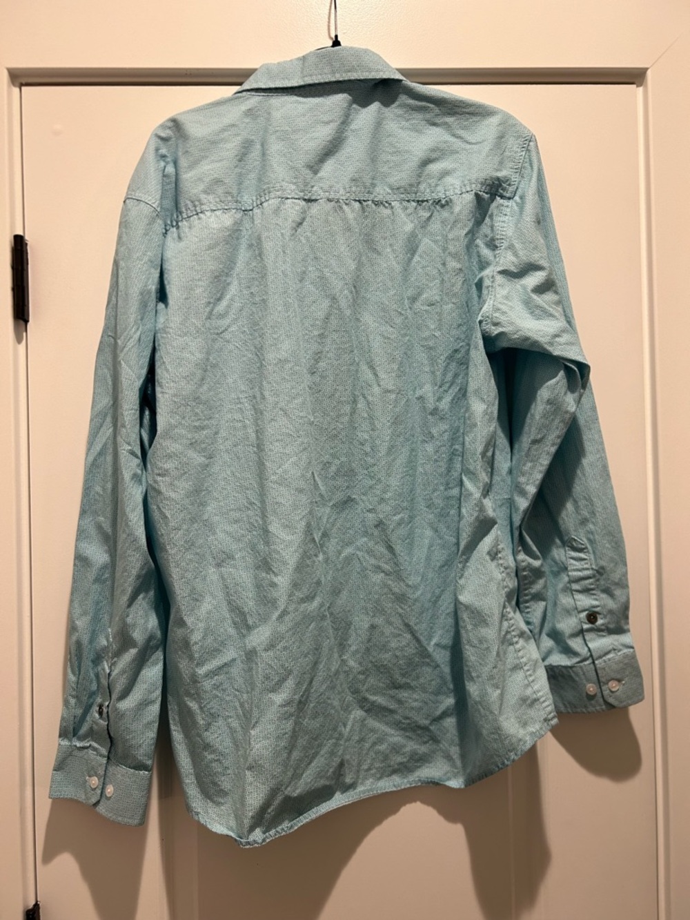 Cinch Modern Fit Men’s Button Down Shirt Teal Geometric Print Size L - Picture 5 of 6